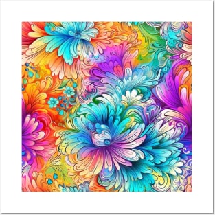 Rainbow flowers 6 Posters and Art